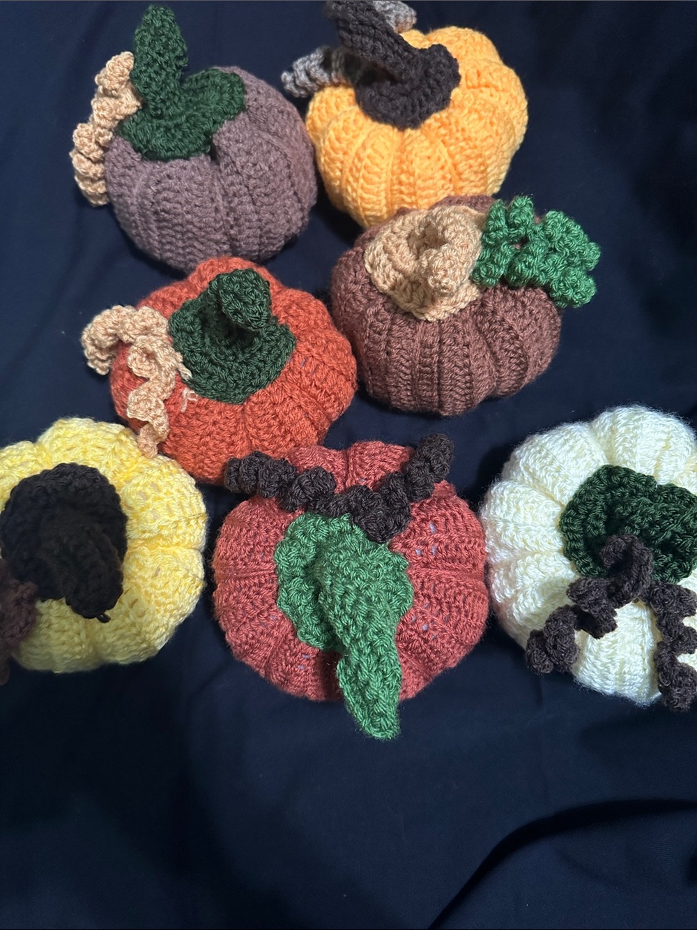 Handmade Knit Pumpkin Plush  - Multi-Color Autumn Set 1 per order